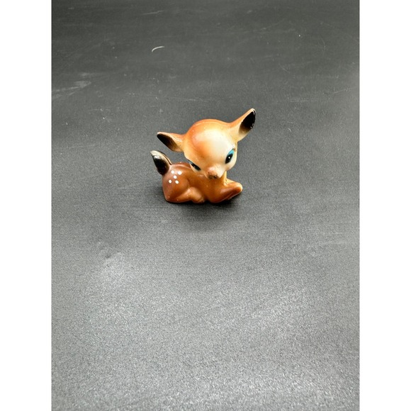 Vintage Fawn Deer Figurine Plastic Blow Mold Miniature MCM Holiday Nursery Decor - Picture 1 of 6